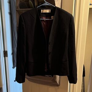 Valerie Stevens Black Blazer with Burgundy Lining